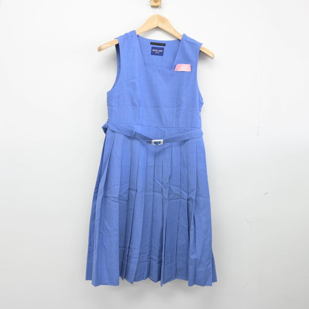 【中古】福岡県 牟田山中学校 女子制服 2点（シャツ・ジャンパースカート）sf030816