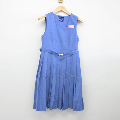 【中古】福岡県 牟田山中学校 女子制服 2点（シャツ・ジャンパースカート）sf030816