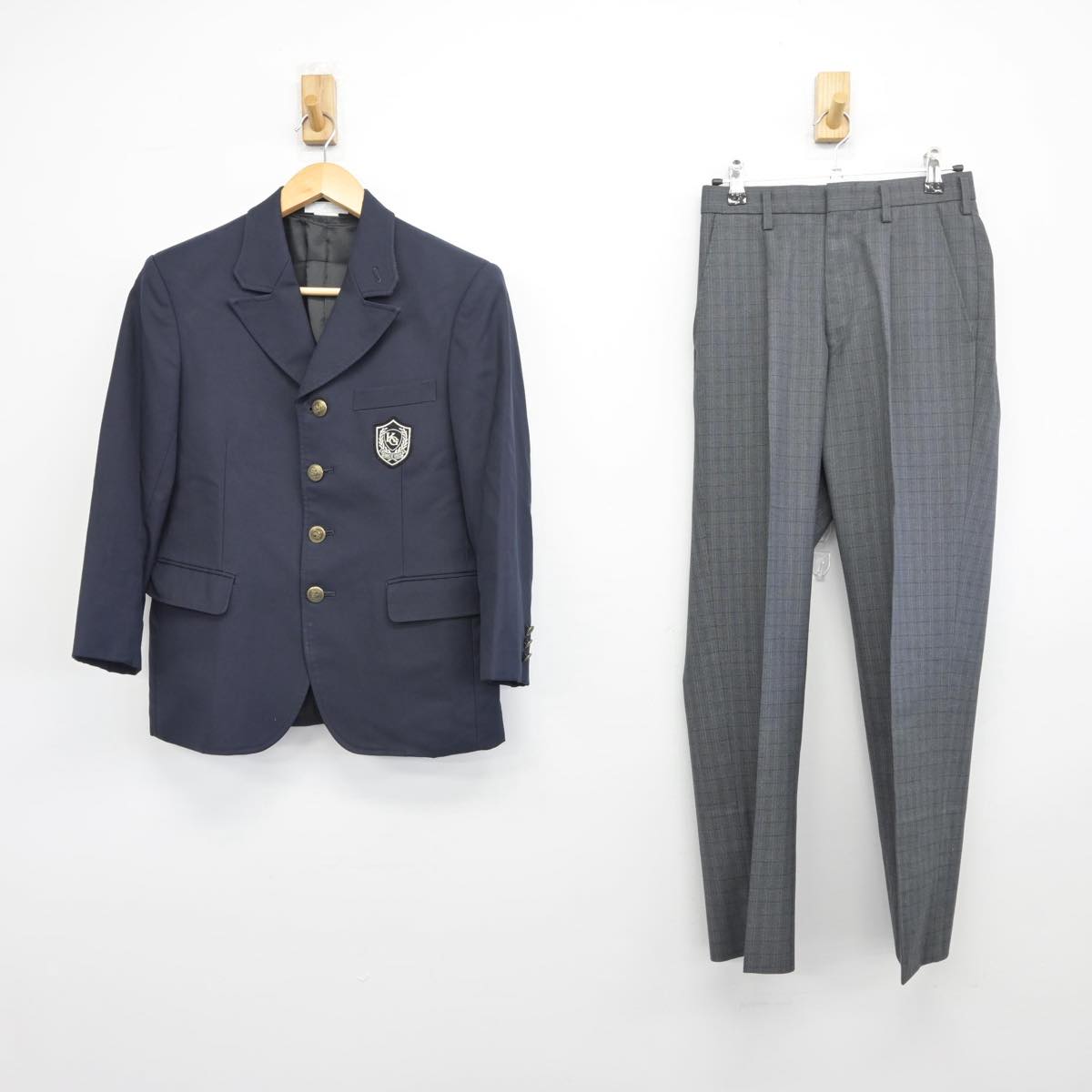 【中古】京都府 京都学園中学高等学校 男子制服 2点（ブレザー・ズボン）sf030857