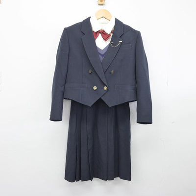 【中古】東京都 京都橘高等学校 女子制服 6点（ブレザー・ニット・シャツ・スカート）sf030864