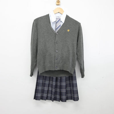 【中古】千葉県 二松学舎大学附属柏中学校・高等学校 女子制服 4点（ニット・シャツ・スカート）sf030879