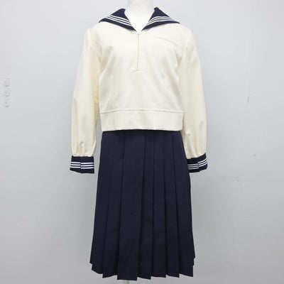 【中古】東京都 東京女学館中学校 女子制服 3点（セーラー服・ニット・スカート）sf030882