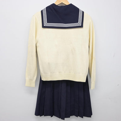 【中古】東京都 東京女学館中学校 女子制服 3点（セーラー服・ニット・スカート）sf030883