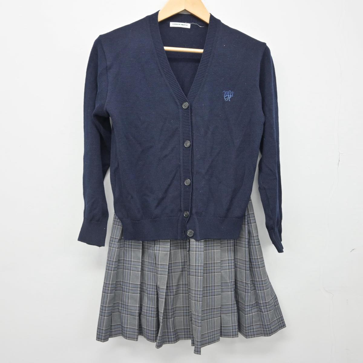 【中古】東京都 明治大学付属中野八王子中学高等学校 女子制服 2点（ニット・スカート）sf030888