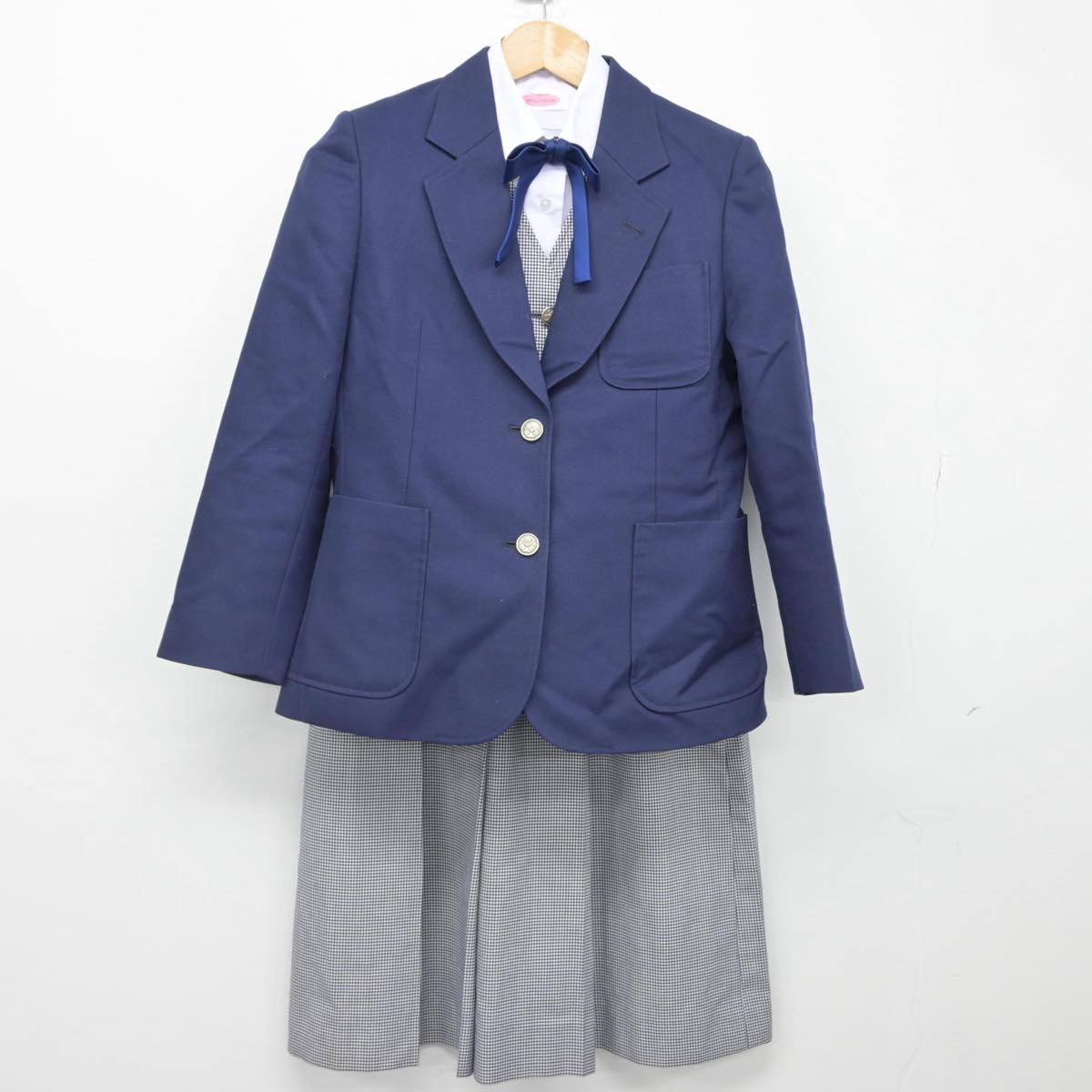 【中古】群馬県 八幡中学校 女子制服 6点（ブレザー・シャツ・ベスト・スカート）sf030907