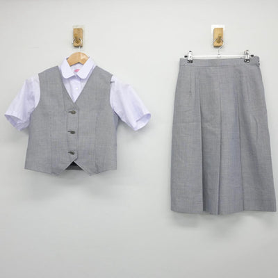 【中古】群馬県 八幡中学校 女子制服 3点（シャツ・ベスト・スカート）sf030908