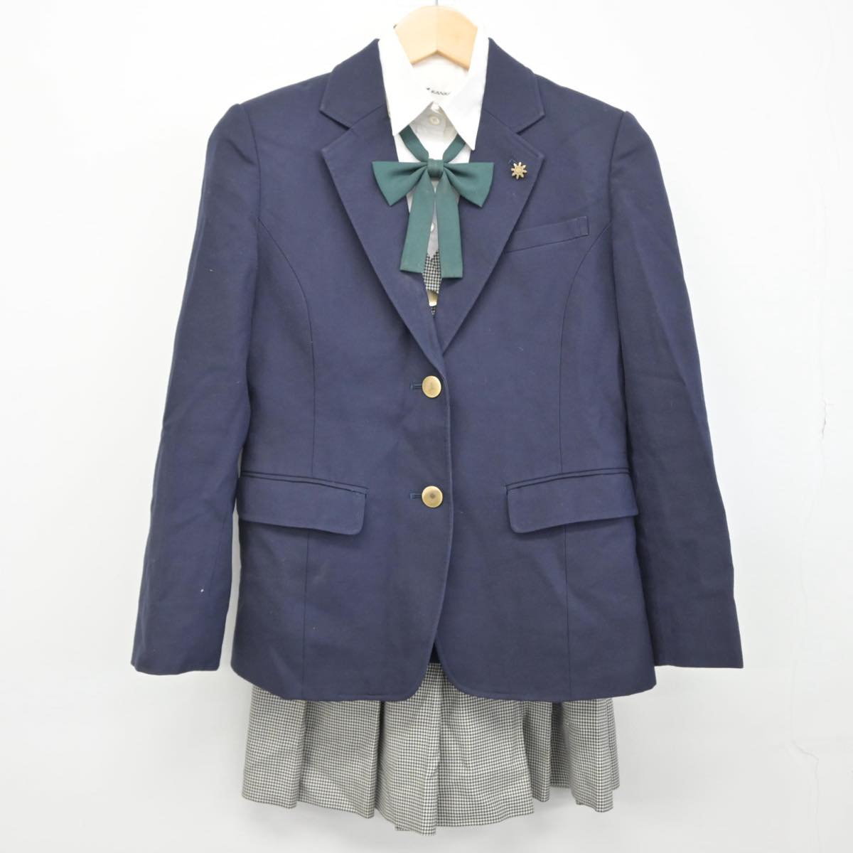 【中古】岡山県 岡山城東高等学校 女子制服 5点（ブレザー・ベスト・シャツ・スカート）sf030920