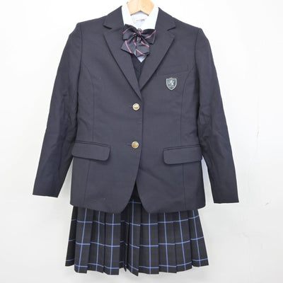 【中古】茨城県 葵陵高等学校 女子制服 7点（ブレザー・ニットベスト・シャツ・スカート）sf030932