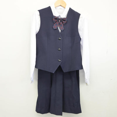 【中古】兵庫県 市立琴丘高等学校 女子制服 5点（ブレザー・ベスト・シャツ・スカート）sf030989