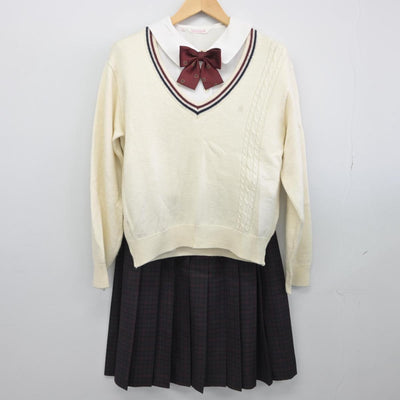 【中古】兵庫県 香寺高等学校 女子制服 5点（ブレザー・ニット・シャツ・スカート）sf030993