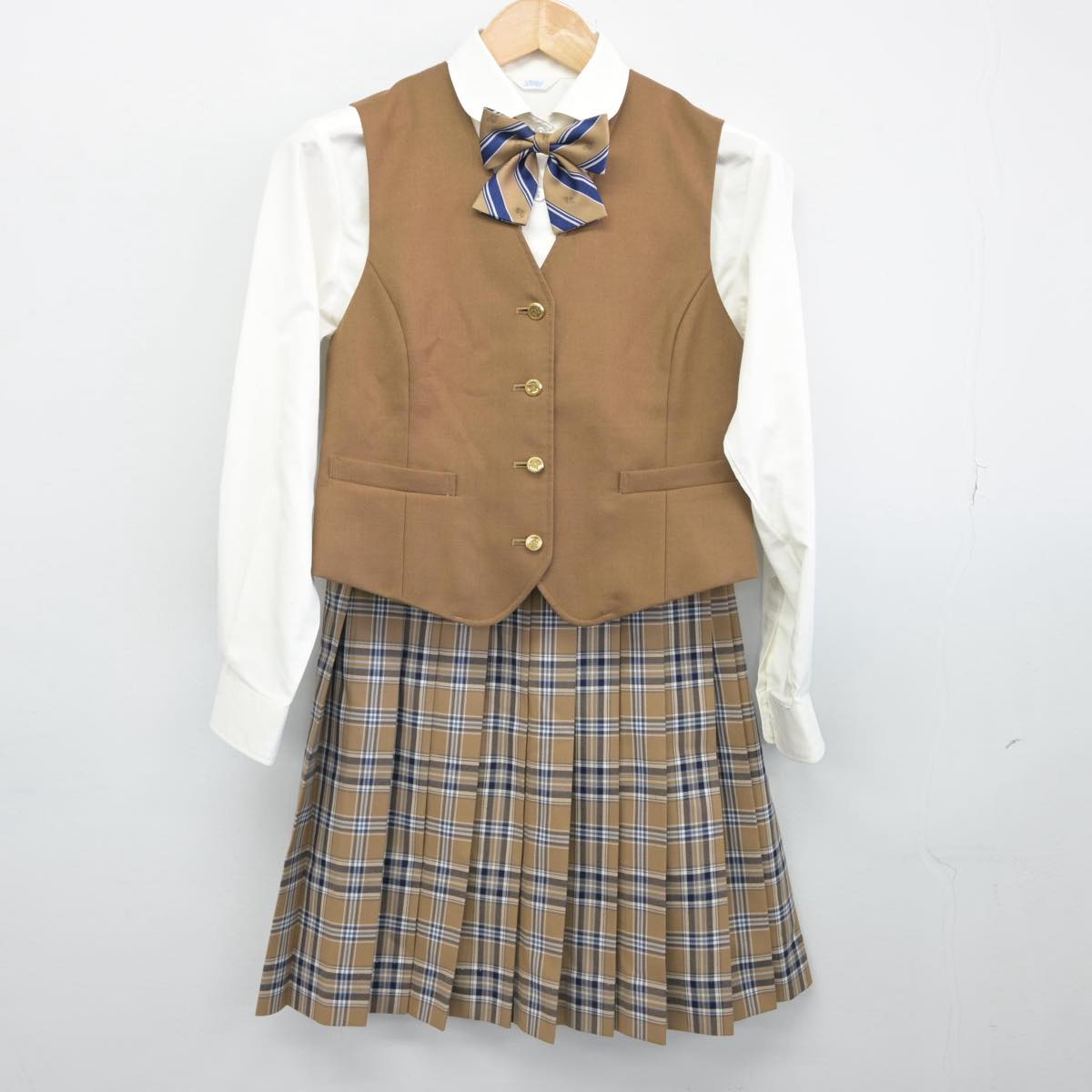 【中古】栃木県 作新学院高等学校 女子制服 5点（ブレザー・ベスト・シャツ・スカート）sf031008