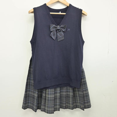 【中古】東京都 私立昭和第一学園高等学校 女子制服 3点（ニットベスト・スカート）sf031021