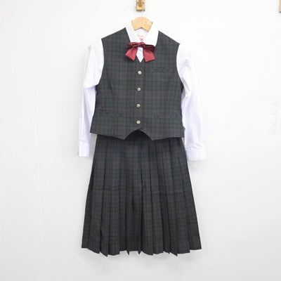 【中古】兵庫県 神戸市立長田中学校 女子制服 5点（ブレザー・シャツ・ベスト・スカート）sf031026