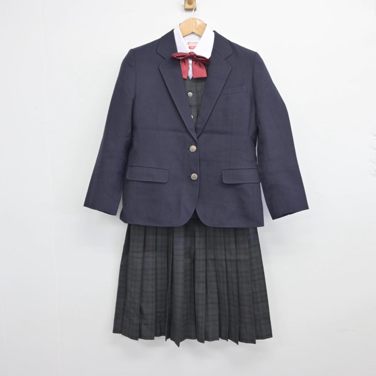 【中古】兵庫県 神戸市立長田中学校 女子制服 5点（ブレザー・シャツ・シャツ・スカート）sf031027