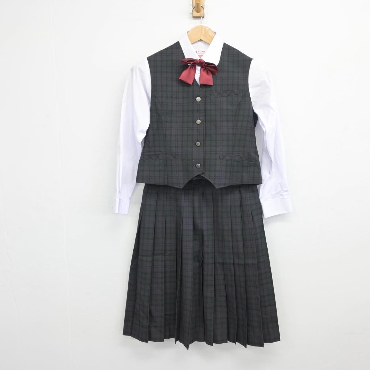 【中古】兵庫県 神戸市立長田中学校 女子制服 5点（ブレザー・シャツ・シャツ・スカート）sf031027