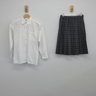 【中古】大阪府 大阪学芸高等学校 女子制服 2点（シャツ・スカート）sf031037