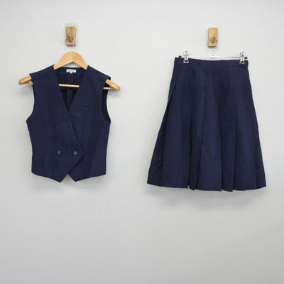 【中古】熊本県 真和高等学校 女子制服 3点（ベスト・スカート）sf031055