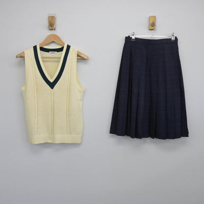 【中古】埼玉県 埼玉県立川口東高等学校 女子制服 2点（ニットベスト・スカート）sf031062