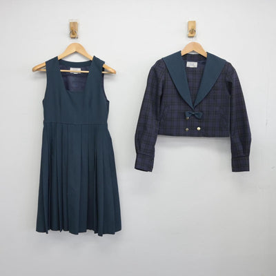 【中古】鹿児島県 鹿児島市立皇徳寺中学校 女子制服 2点（ブレザー・ジャンパースカート）sf031079