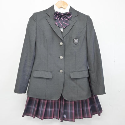 【中古】埼玉県 秋草学園高等学校 女子制服 5点（ブレザー・シャツ・ニット・スカート）sf031084