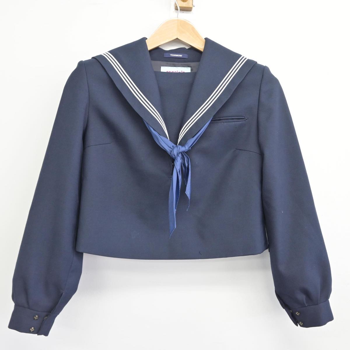 【中古】福岡県 西陵中学校 女子制服 3点（セーラー服・ジャンパースカート）sf031114