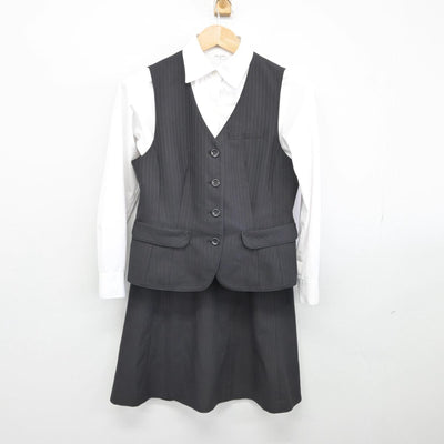 【中古】 事務服 女子制服 3点（ベスト・シャツ・スカート）sf031124