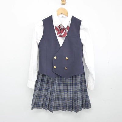 【中古】千葉県 学芸高等学校 女子制服 5点（ブレザー・ベスト・シャツ・スカート）sf031133