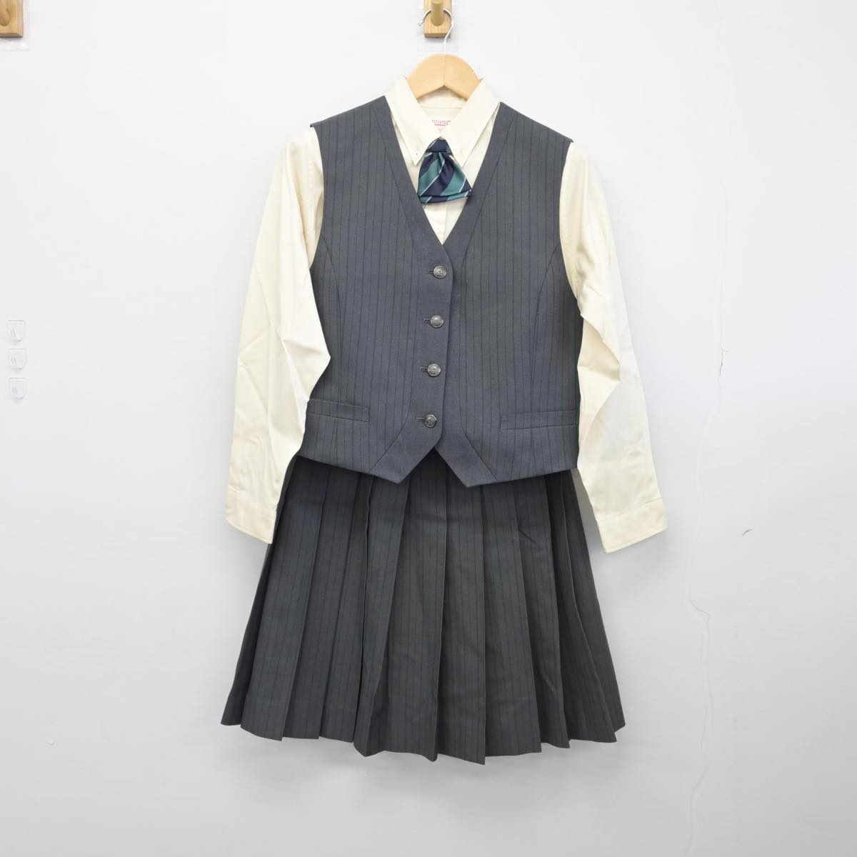 【中古】富山県 富山第一高等学校 女子制服 5点（ブレザー・シャツ・ベスト・スカート）sf031158