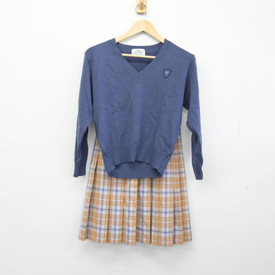 【中古】東京都 品川女子学院高等部 女子制服 2点（ニット・スカート）sf031161