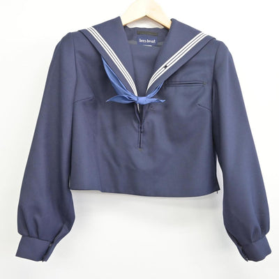 【中古】福岡県 香椎高等学校 女子制服 3点（セーラー服・ジャンパースカート）sf031192