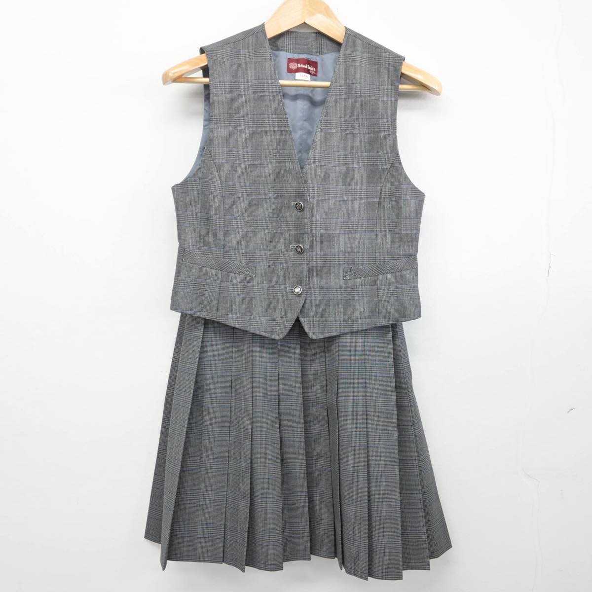 【中古】千葉県 七林中学校 女子制服 2点（ベスト・スカート）sf031216