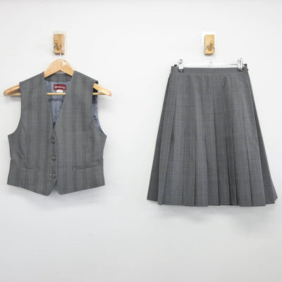 【中古】千葉県 七林中学校 女子制服 2点（ベスト・スカート）sf031216