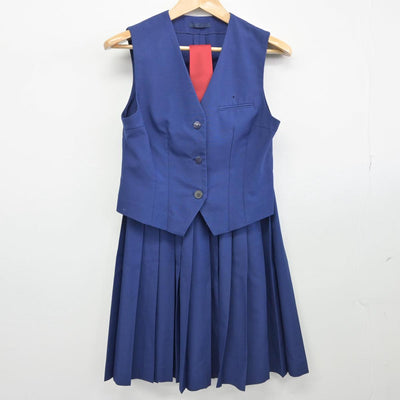 【中古】千葉県 芝山高等学校 女子制服 3点（ベスト・スカート）sf031218