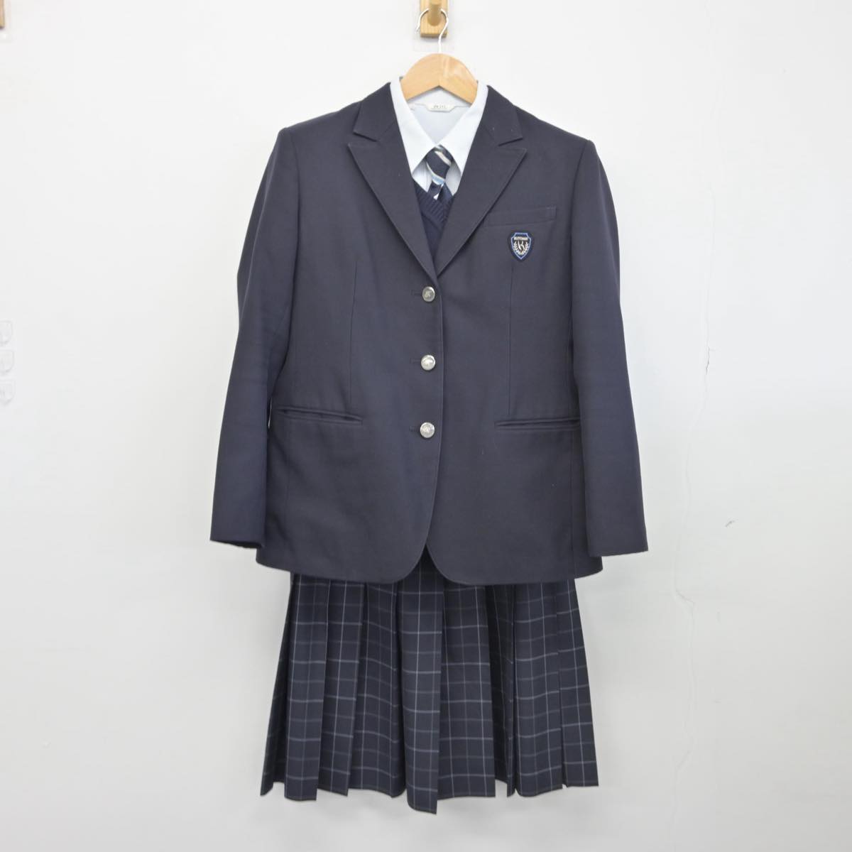 【中古】北海道 倶知安高等学校 女子制服 5点（ブレザー・ニット・シャツ・スカート）sf031225