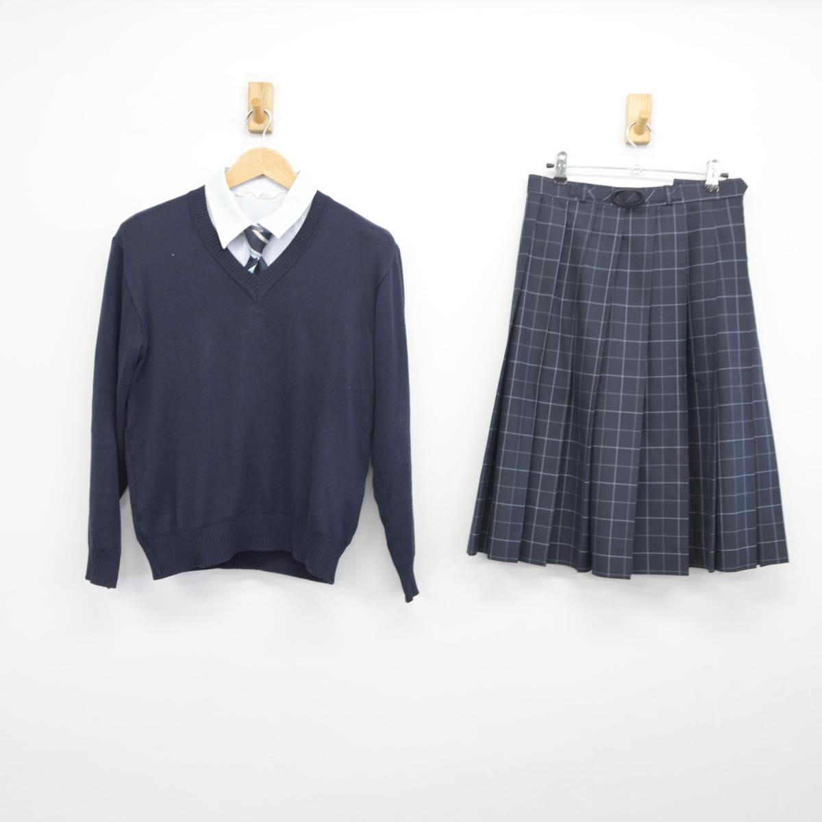 【中古】北海道 倶知安高等学校 女子制服 5点（ブレザー・ニット・シャツ・スカート）sf031225