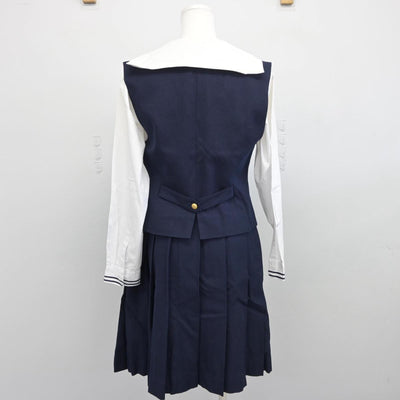 【中古】岡山県 就実高等学校 女子制服 5点（ブレザー・ベスト・セーラー服・スカート）sf031233