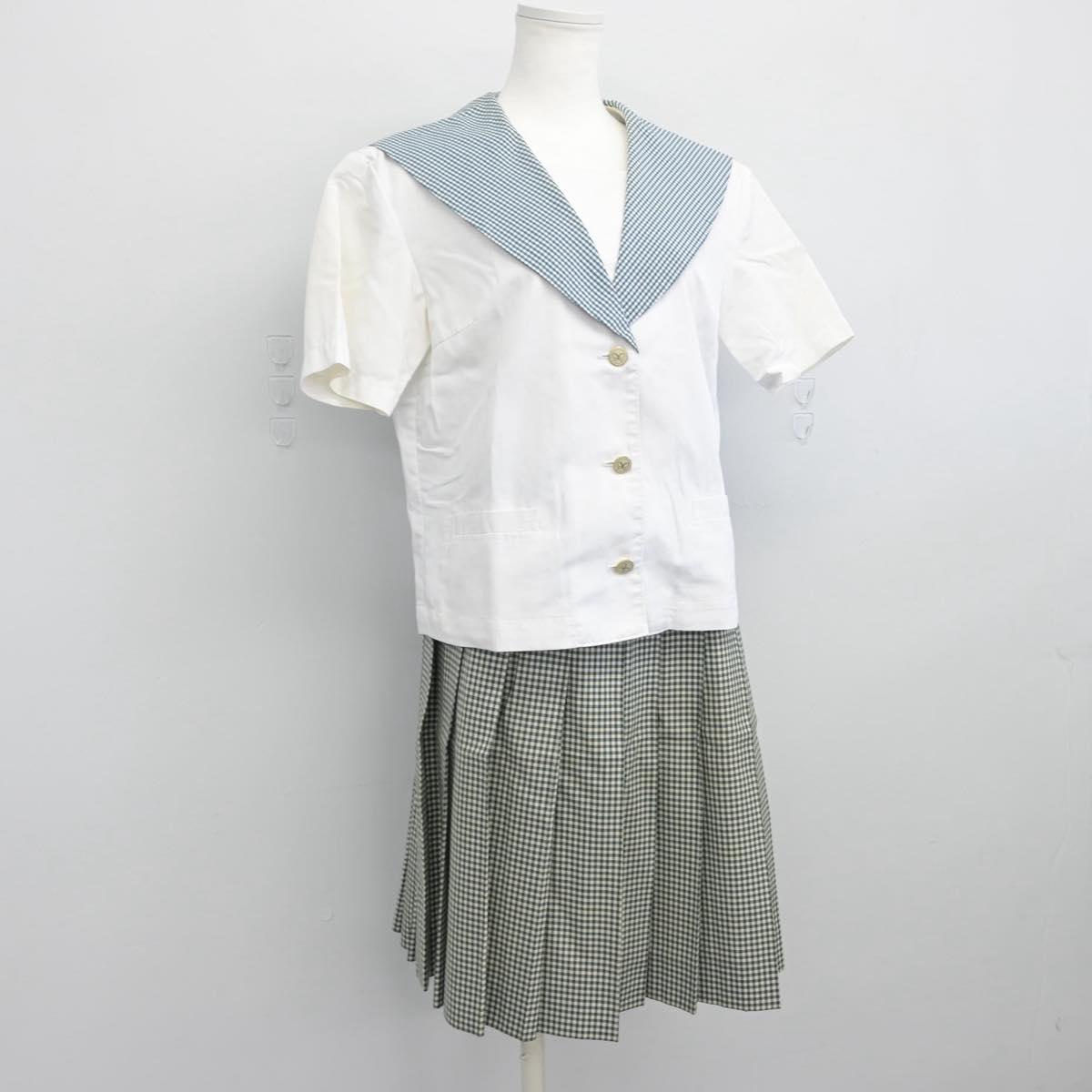 【中古】岡山県 就実高等学校 女子制服 3点（セーラー服・スカート）sf031234