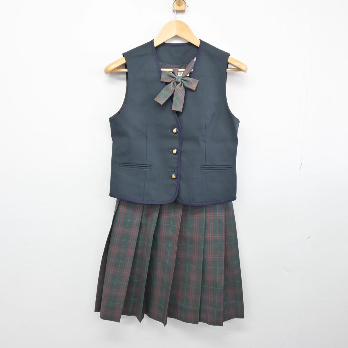 【中古】大阪府 大阪桐蔭中学校 女子制服 5点（ブレザー・ニット・ベスト・スカート）sf031276