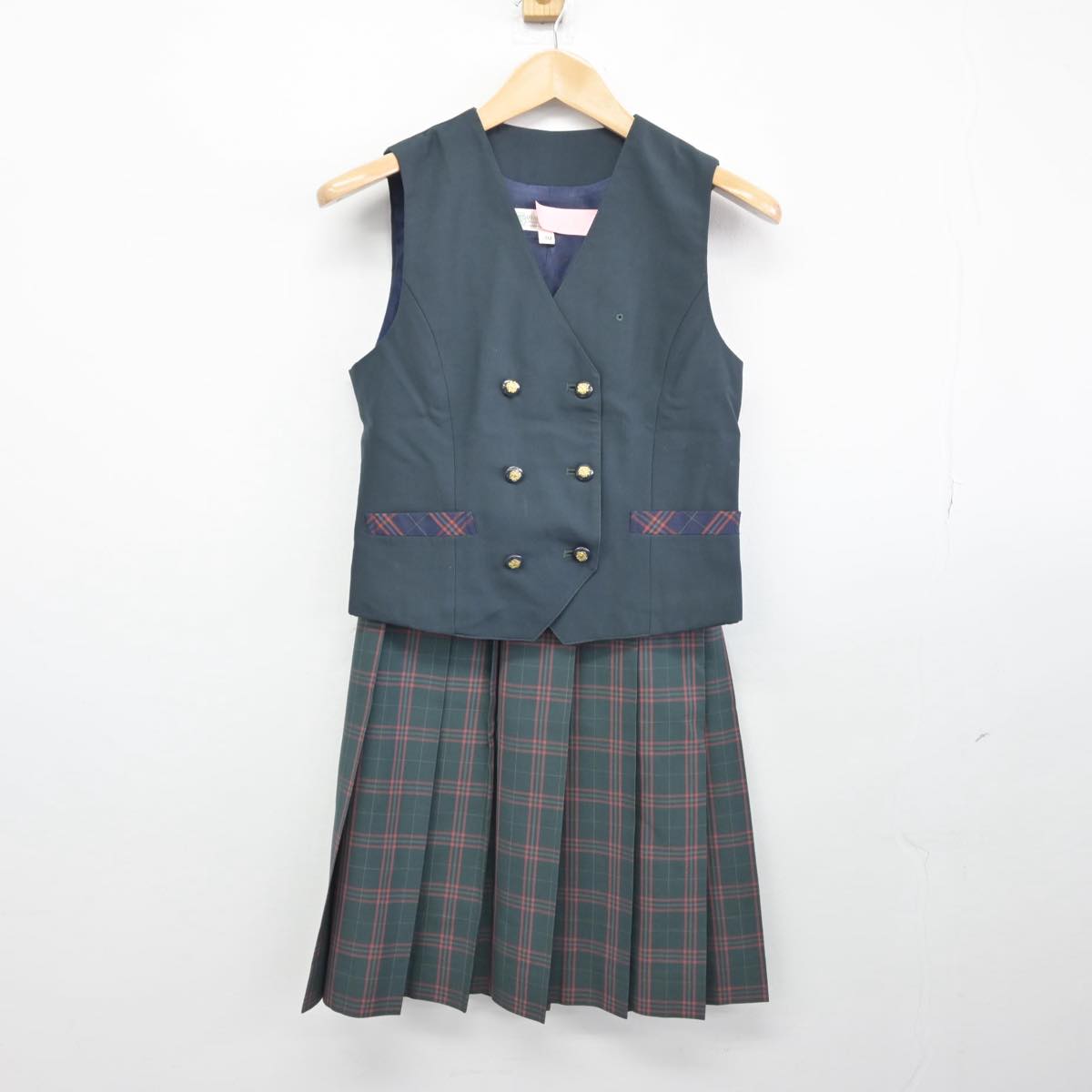 【中古】大阪府 大阪桐蔭中学校 女子制服 2点（ベスト・スカート）sf031277