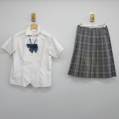 【中古】愛知県 至学館高等学校 女子制服 3点（シャツ・スカート）sf031337