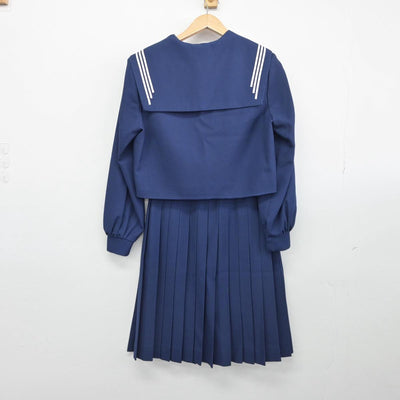 【中古】愛知県 淑徳高等学校 女子制服 4点（セーラー服・ニット・スカート）sf031343