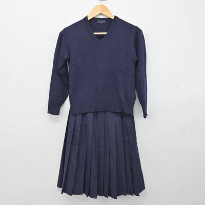 【中古】秋田県 能代高等学校 女子制服 2点（ニット・スカート）sf031389