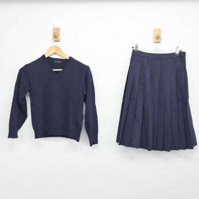 【中古】秋田県 能代高等学校 女子制服 2点（ニット・スカート）sf031389