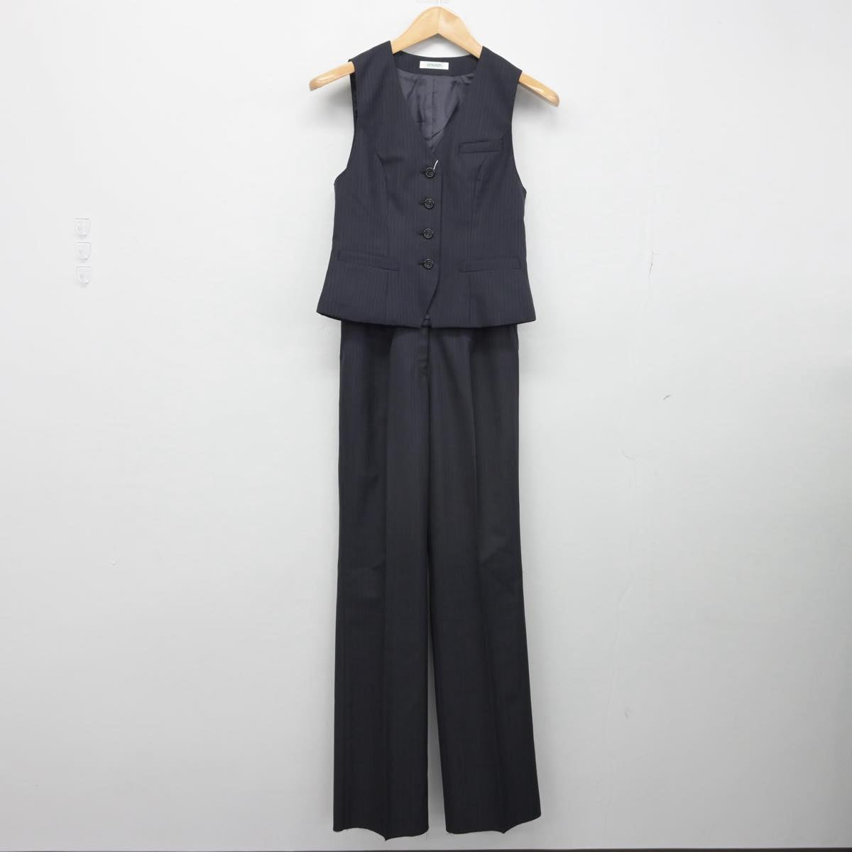 【中古】 事務服 女子制服 3点（ベスト・スカート・ズボン）sf031406