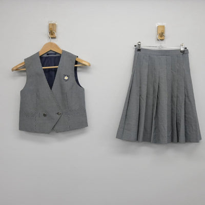 【中古】東京都 雪谷中学校 女子制服 3点（ベスト・スカート）sf031415