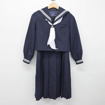 【中古】千葉県 鎌ヶ谷市立第三中学校 女子制服 3点（セーラー服・ジャンパースカート）sf031417