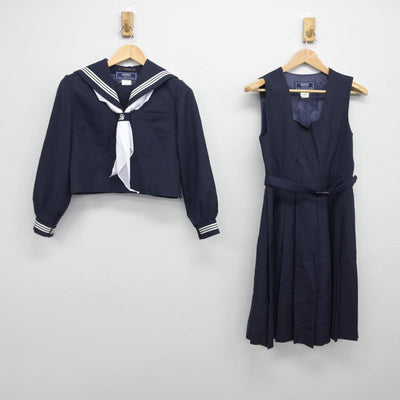 【中古】千葉県 鎌ヶ谷市立第三中学校 女子制服 3点（セーラー服・ジャンパースカート）sf031417