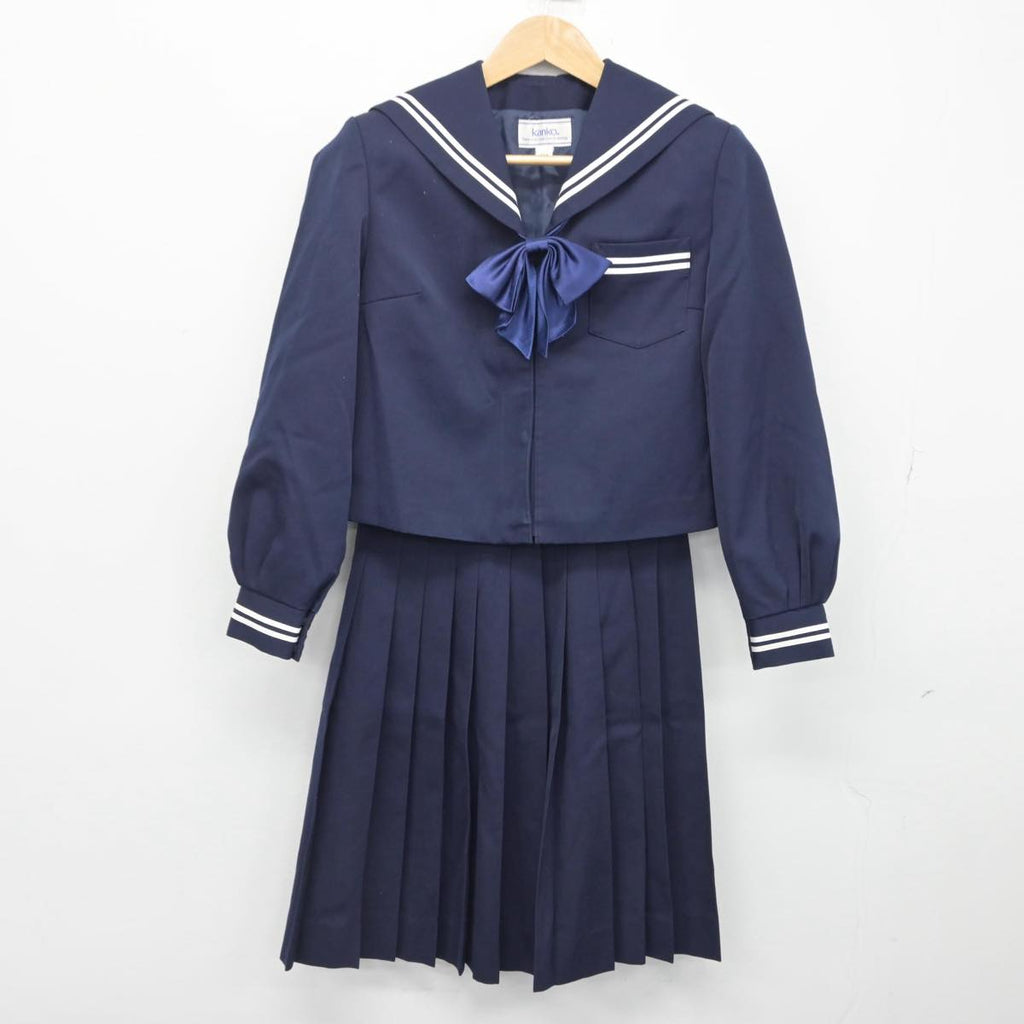 【中古】青森県 つがる市立柏中学校 女子制服 3点（セーラー服 