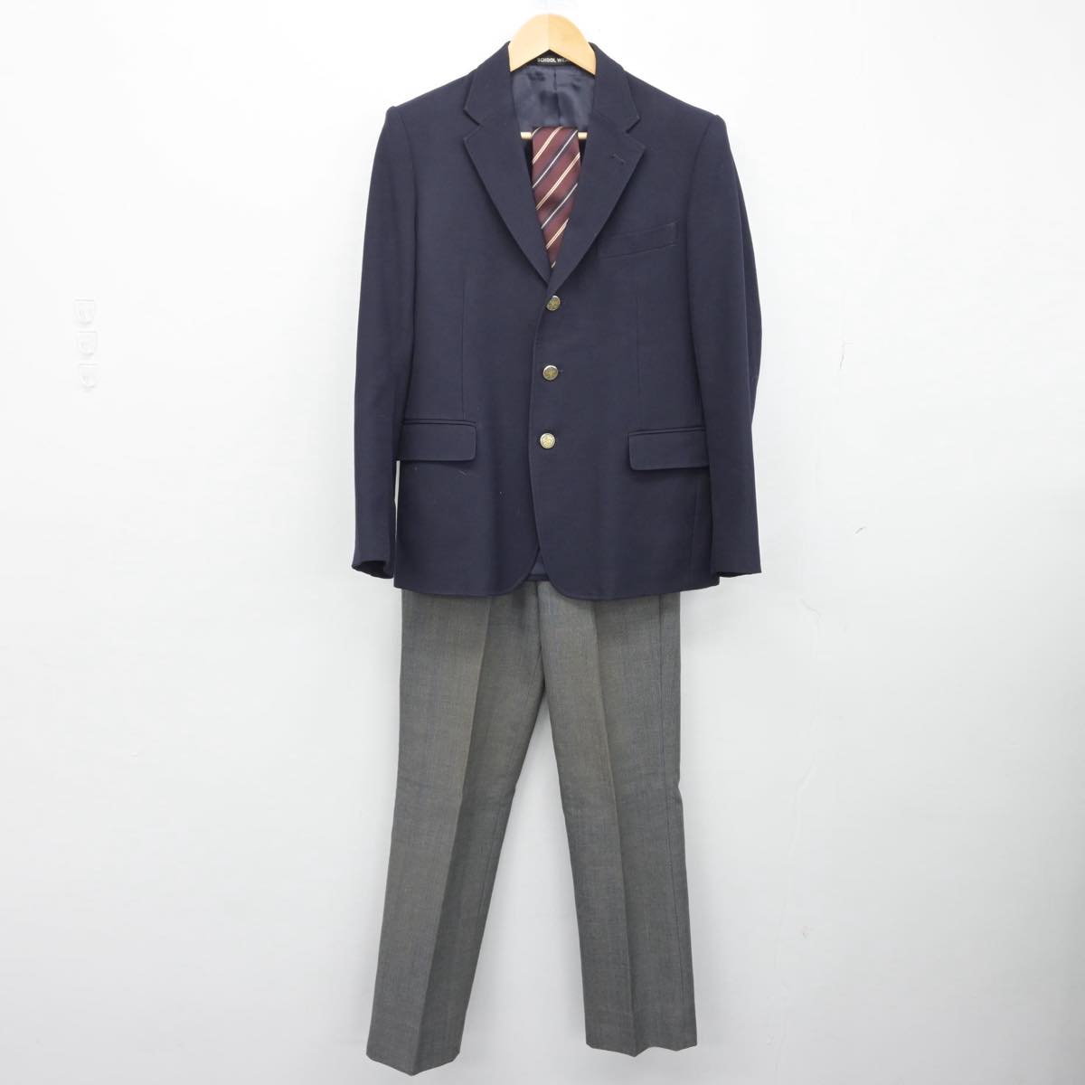 【中古】東京都 八王子七国中学校 男子制服 3点（ブレザー・ズボン）sf031425