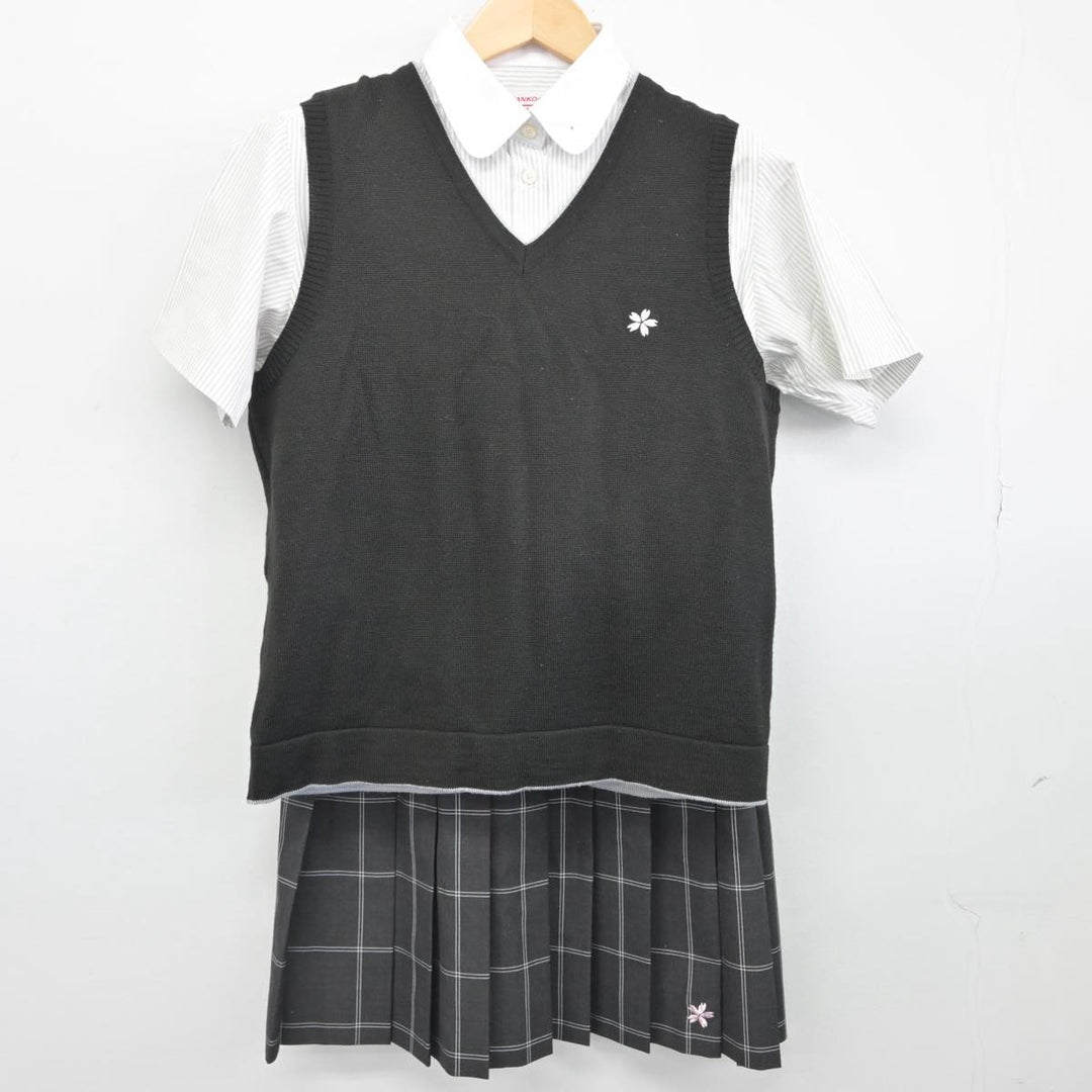 中古】鹿児島県 明桜館高等学校 女子制服 4点（シャツ・ニット